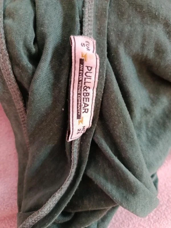 Camiseta manga larga verde Pull&Bear Talla S frase gráfica – photo 4
